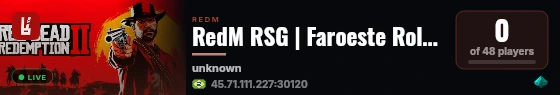 RedM RSG | Faroeste Roleplay live status badge