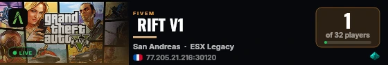  RIFT V1 live status badge