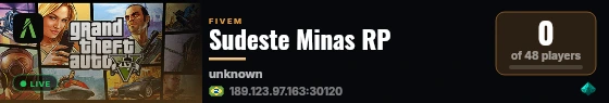 Sudeste Minas RP live status badge