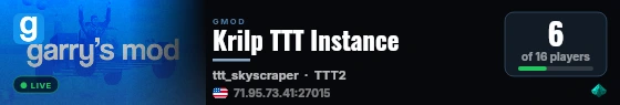 Krilp TTT Instance live status badge