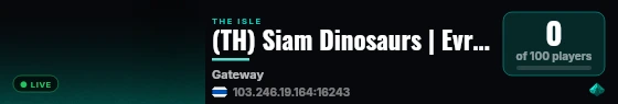 (TH) Siam Dinosaurs | Evrima Gateway live status badge