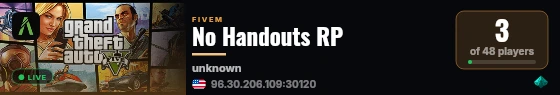 No Handouts RP live status badge