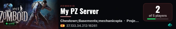 My PZ Server live status badge