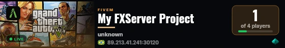 My FXServer Project live status badge