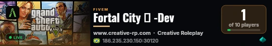 Fortal City 🌴 -Dev live status badge