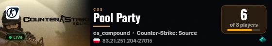 Pool Party live status badge