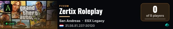 Zertix Roleplay live status badge