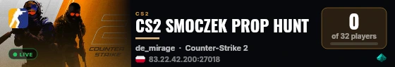 CS2 SMOCZEK PROP HUNT live status badge