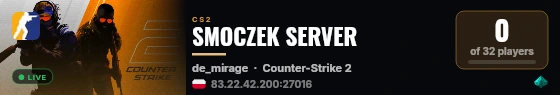 SMOCZEK SERVER live status badge