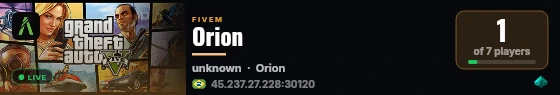 Orion live status badge