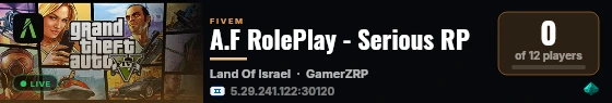 A.F RolePlay - Serious RP live status badge