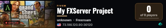 My FXServer Project live status badge