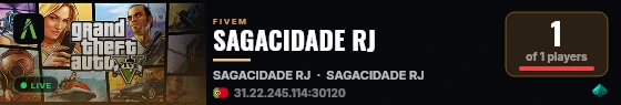 SAGACIDADE RJ live status badge