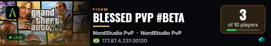 BLESSED PVP #BETA live status badge