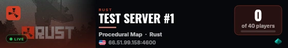 TEST SERVER #1 live status badge