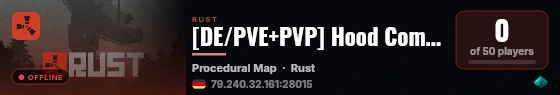 [DE/PVE+PVP] Hood Community Server live status badge