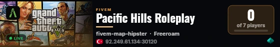 Pacific Hills Roleplay live status badge