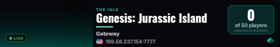 Genesis: Jurassic Island live status badge