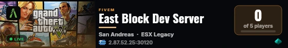 East Block Dev Server live status badge
