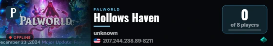 Hollows Haven live status badge