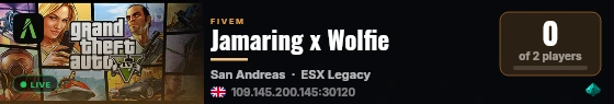 Jamaring x Wolfie live status badge