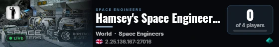 Hamsey's Space Engineering live status badge