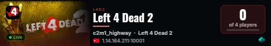 Left 4 Dead 2 live status badge