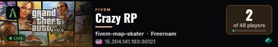Crazy RP live status badge