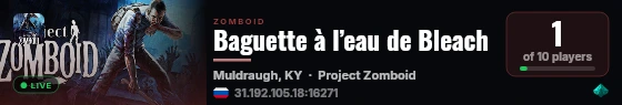 Baguette à l’eau de Bleach live status badge