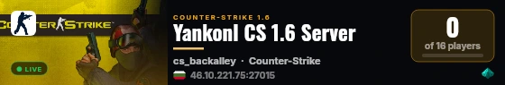 Yankonl CS 1.6 Server live status badge