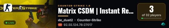 Matrix CSDM | Instant Respawn | 1000 FPS | HyperHost.DE live status badge
