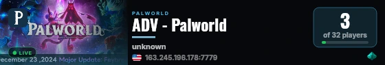 ADV - Palworld live status badge