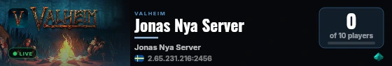 Jonas Nya Server live status badge