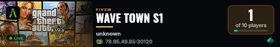 WAVE TOWN S1 live status badge