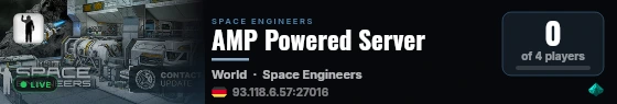 AMP Powered Server live status badge