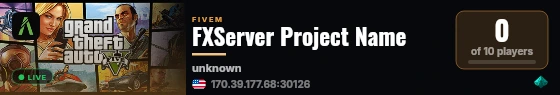 FXServer Project Name live status badge