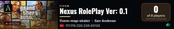 Nexus RolePlay Ver: 0.1 live status badge