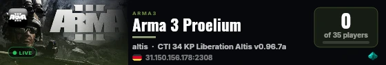 Arma 3 Proelium live status badge
