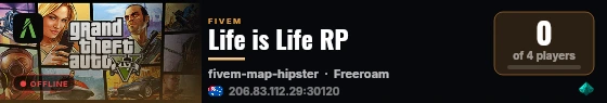 Life is Life RP live status badge