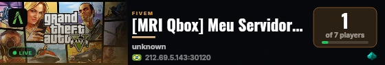 [MRI Qbox] Meu Servidor FiveM live status badge