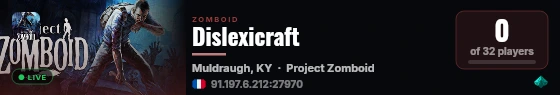 Dislexicraft live status badge