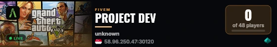 PROJECT DEV live status badge