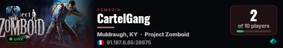 CartelGang live status badge
