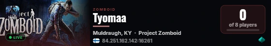 Tyomaa live status badge