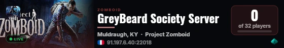GreyBeard Society Server live status badge