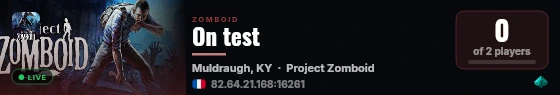 On test live status badge