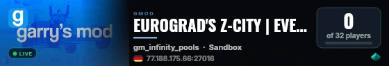 EUROGRAD'S Z-CITY | EVENTS SERVER live status badge