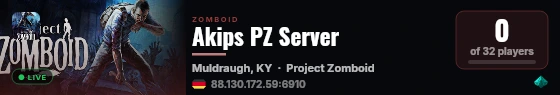 Akips PZ Server live status badge