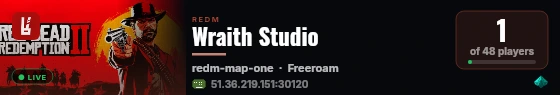 Wraith Studio live status badge