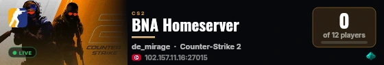BNA Homeserver live status badge
